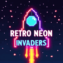 Retro Neon Invaders